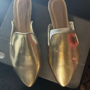 Bamboo Metallic Gold Women's Mules